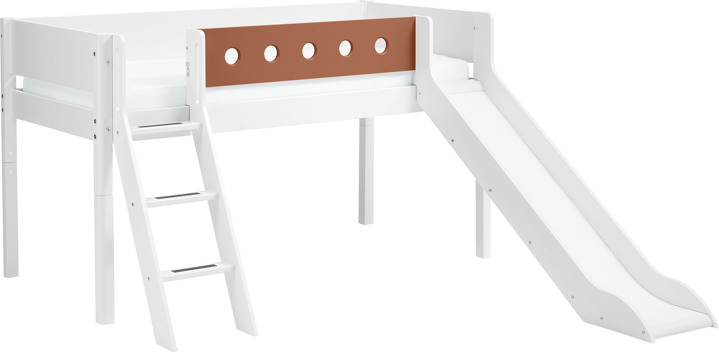 Flexa WHITE Halbhochbett - Rost / B: 109.0 cm x T: 210.0 cm x H: 120.0 cm