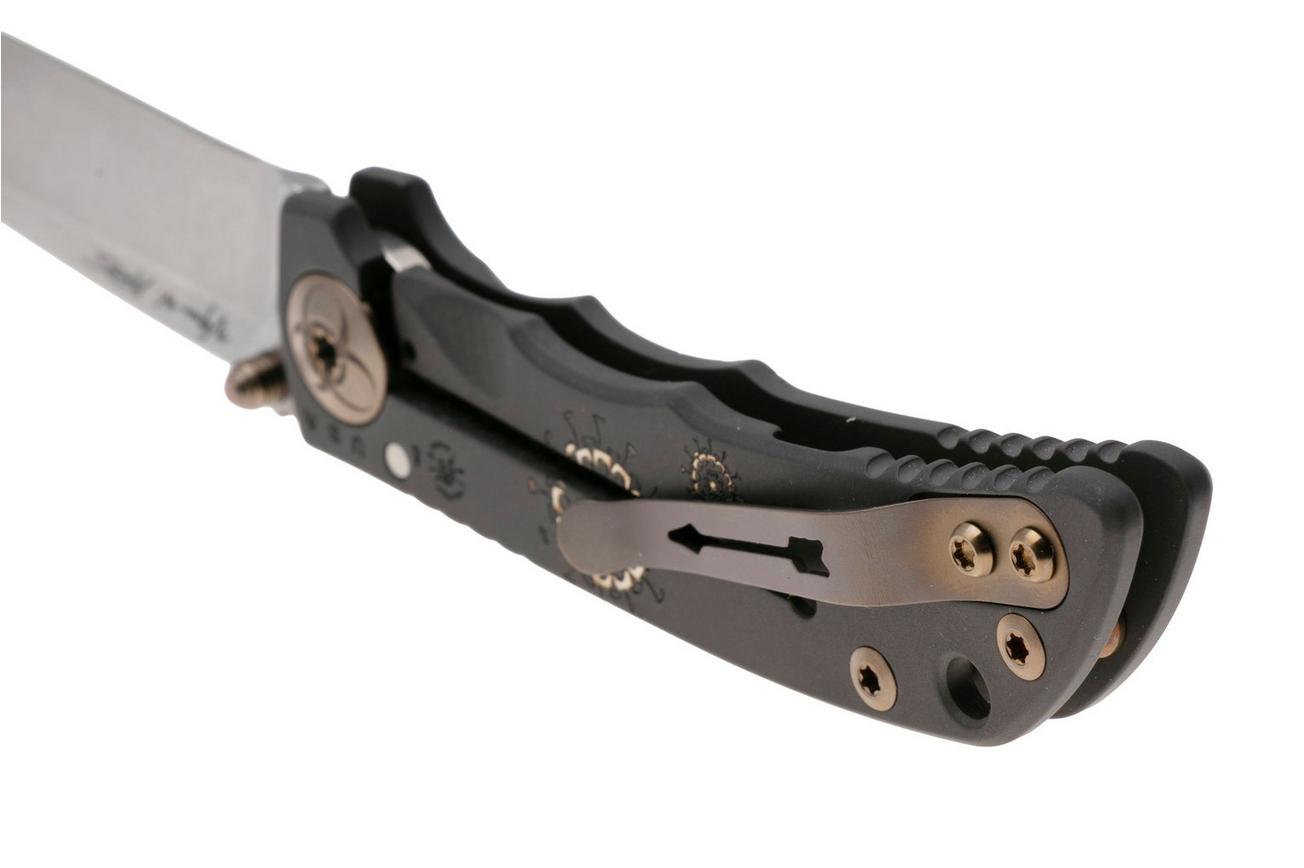 Spartan Harsey Folder 3.25 SF10C-BL-PL, Stonewashed CPM MagnaCut, Plague Doctor Black/Bronze Anodized Titanium zakmes