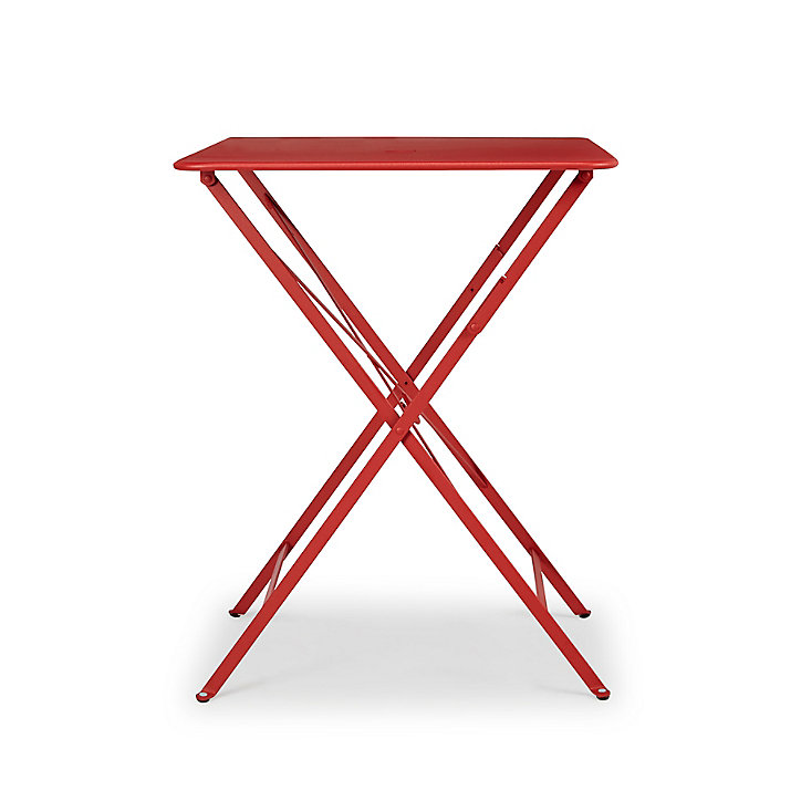 Table de jardin pliante Bistro en acier coloris piment L.77 x l.57 x H.74 cm