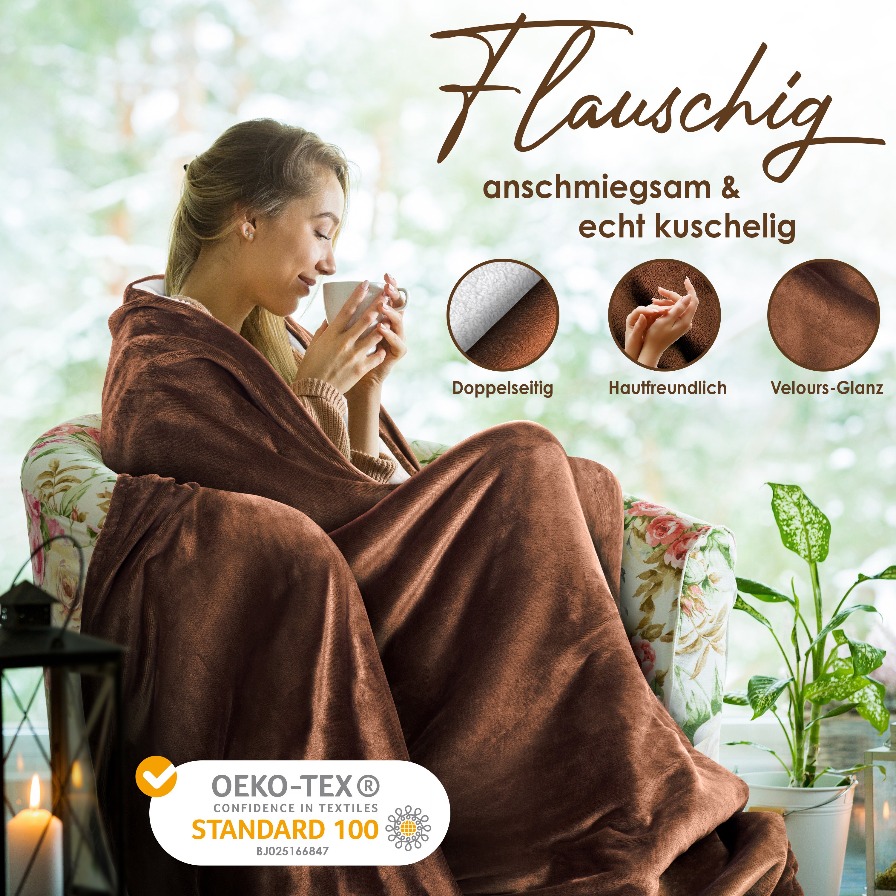 KESSER® Kuscheldecke Flauschige Sherpa Extra Weich & Warm Wohndecke Flanell Fleecedecke, Falten beständig/Anti-verfärben als Couchdecke Sofadecke oder Bettüberwurf
