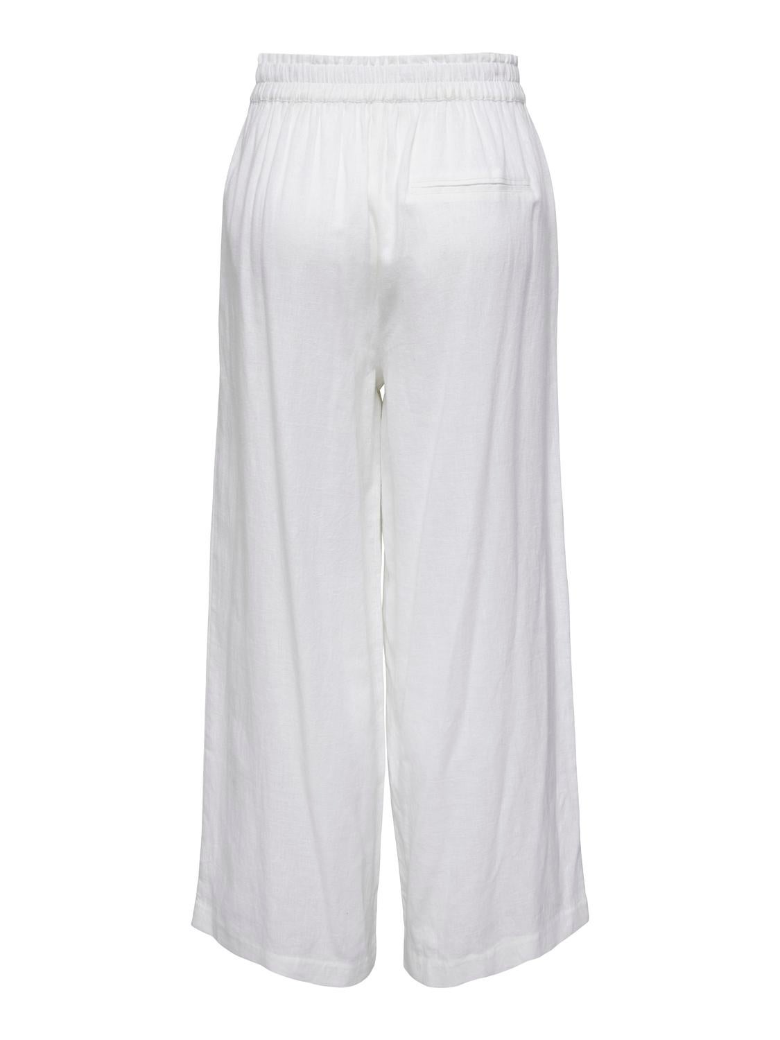 ONLTOKYO2025 Hohe Taille Gerade geschnitten Hose mit weitem Beinschnitt Bright White