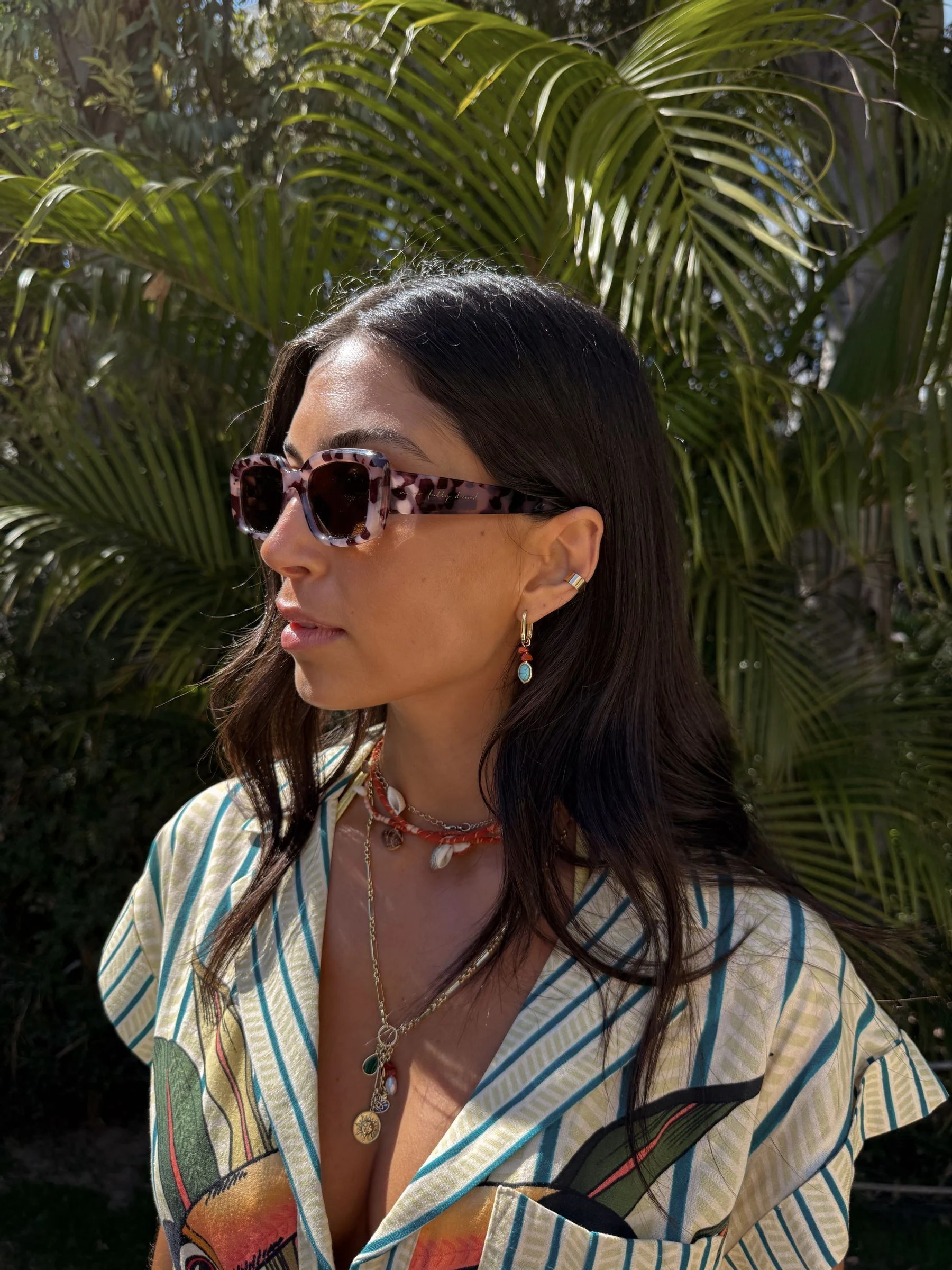Never Fully Dressed Rectangle Tortoiseshell Sunglasses