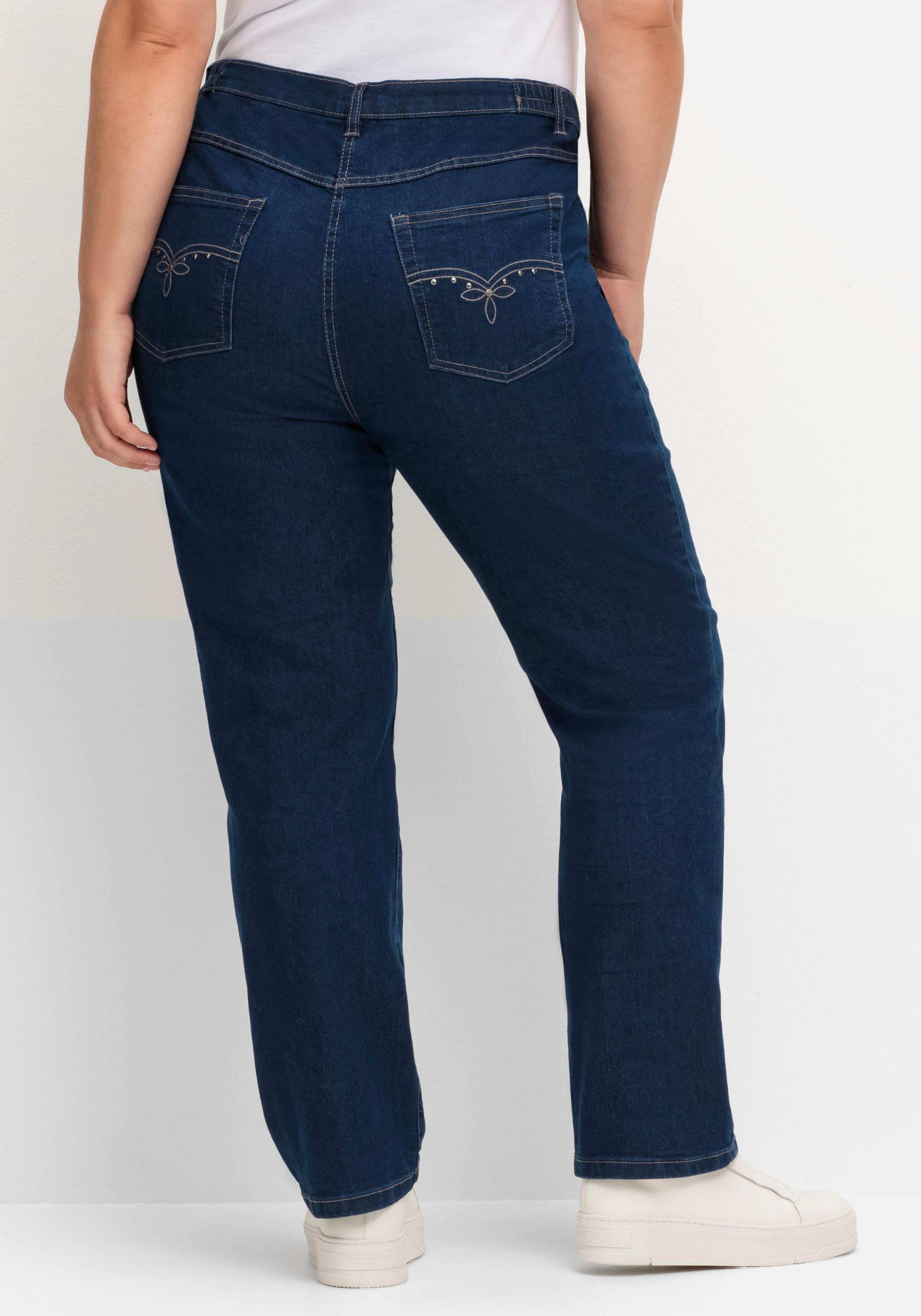 Gerade Jeans mit seitlichem Stretchbund