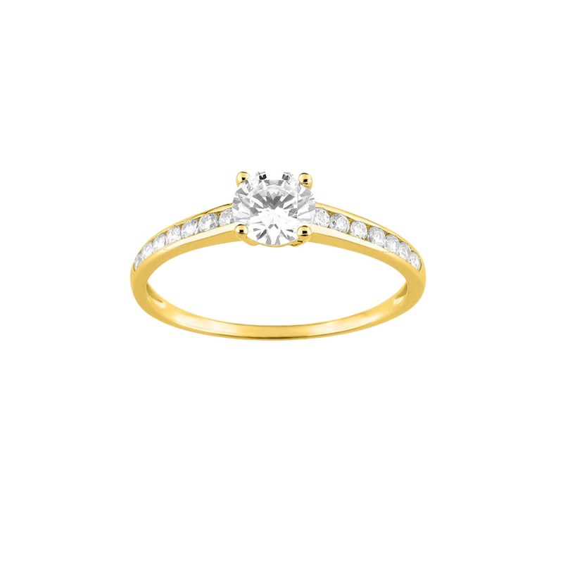 Bague femme - Oxyde de zirconium - Or 18 Carats