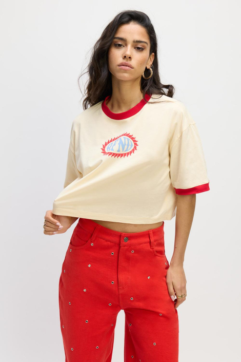 Refined Department beige dames t-shirt