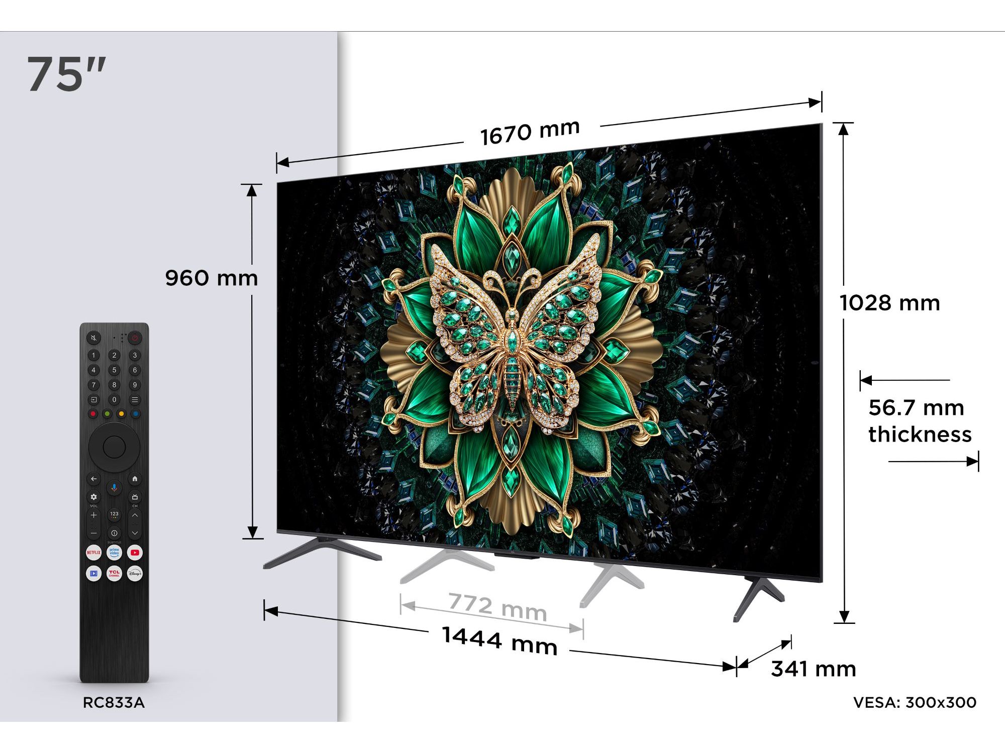 TV MINI LED TCL 75C6K (75'' 4K SMART TV GOOGLE 189CM)