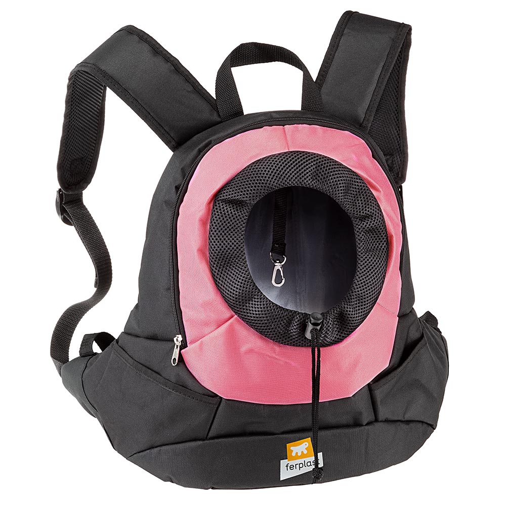 Sac à dos transport pour petits chiens kangoo small, épaules rembourrées, matériau robuste et durable, rose