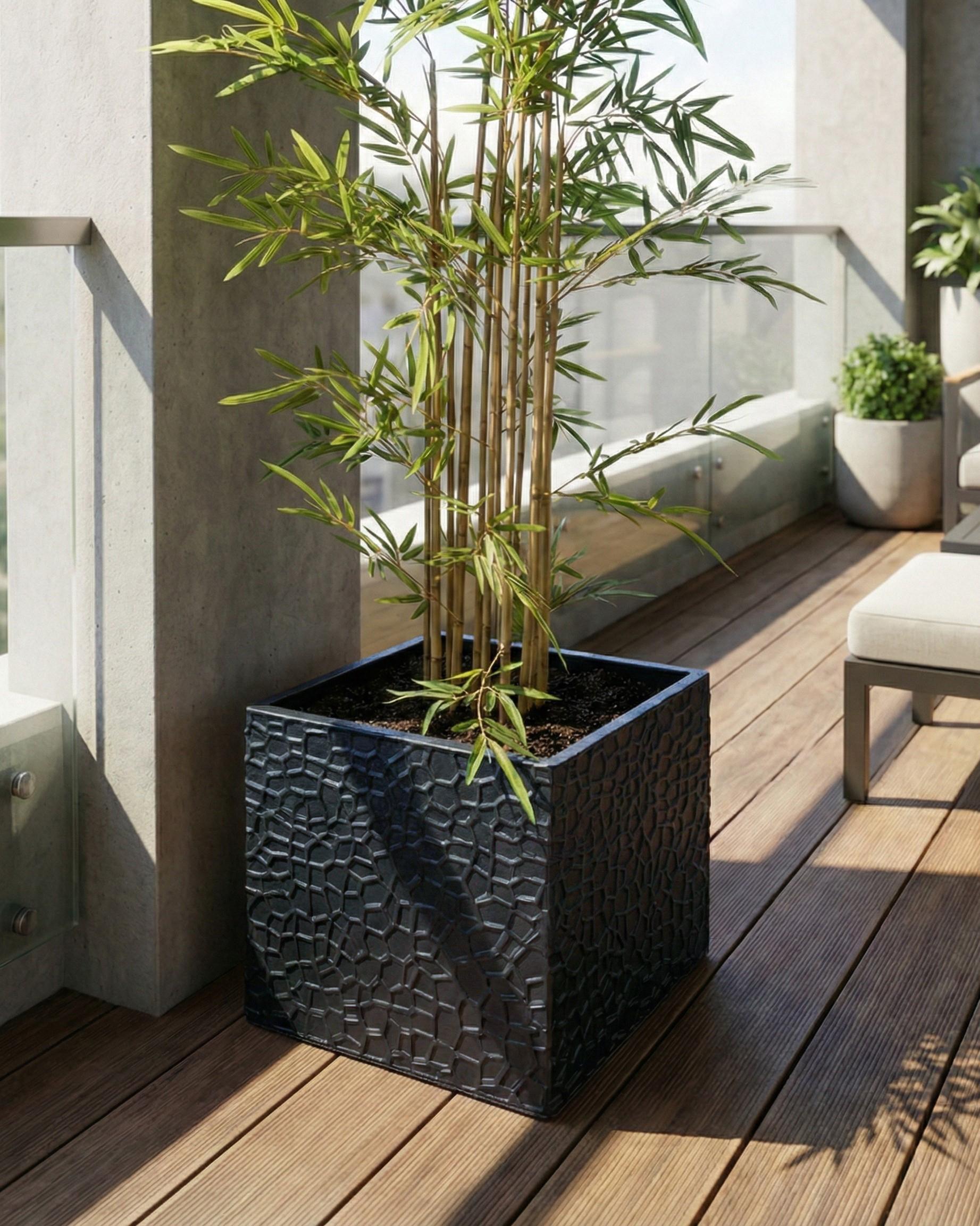 Bloempot FEIYAN 44 cm Zwart