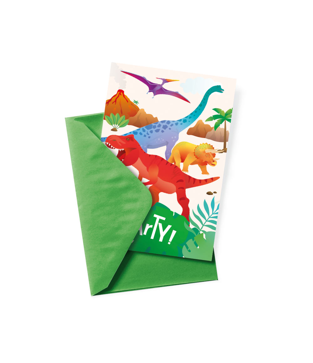Dino Uitnodigingen 6st