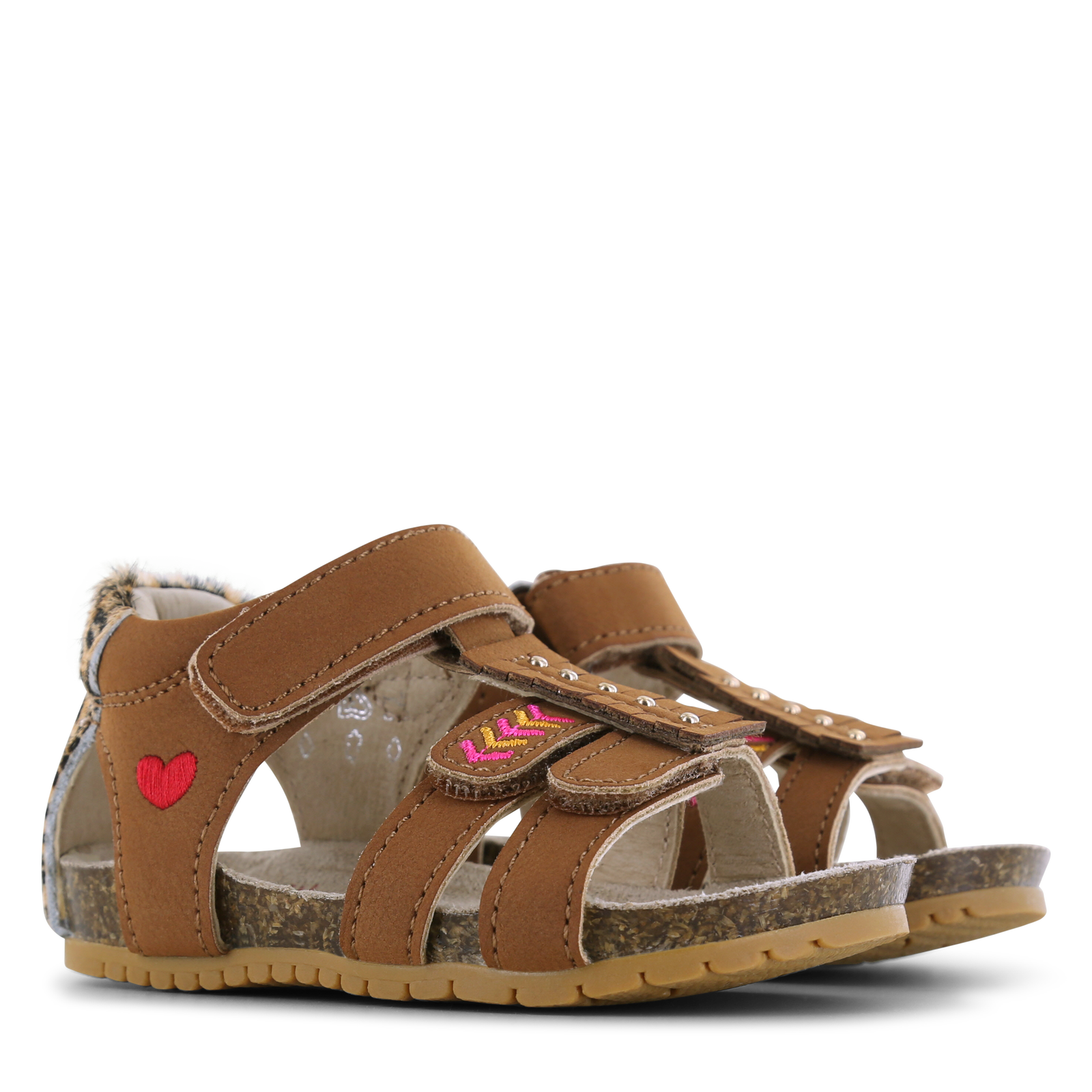 Shoesme cognac sandaaltje met details Microleer | Meisjes schoenen