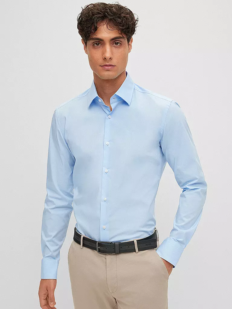 BOSS Hemd Slim Fit Hank blau
