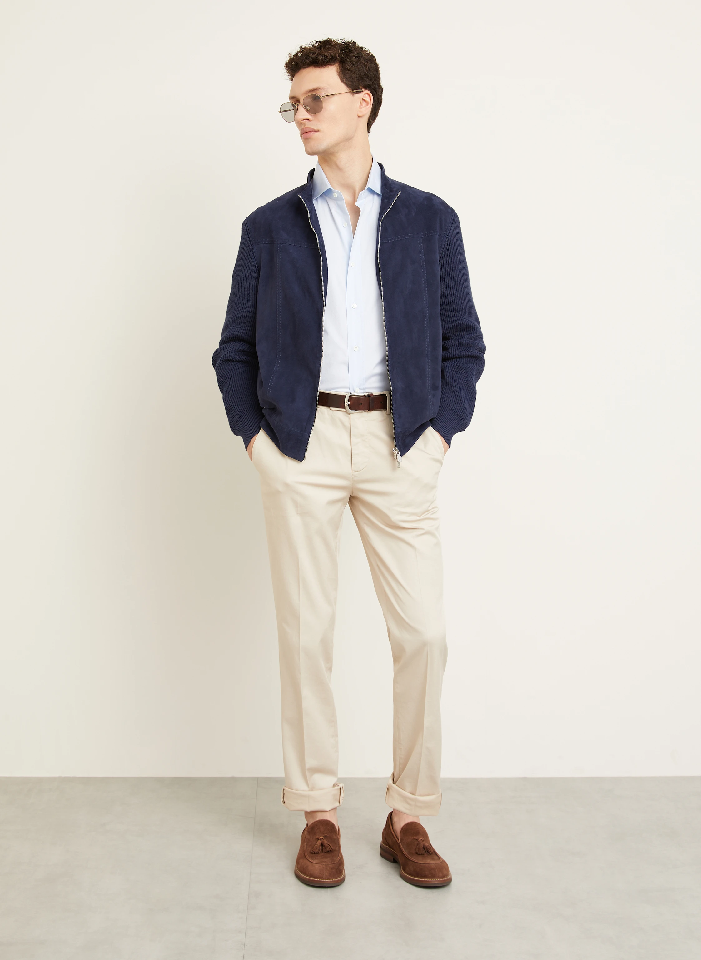BRUNELLO CUCINELLI Jacke im Materialmix