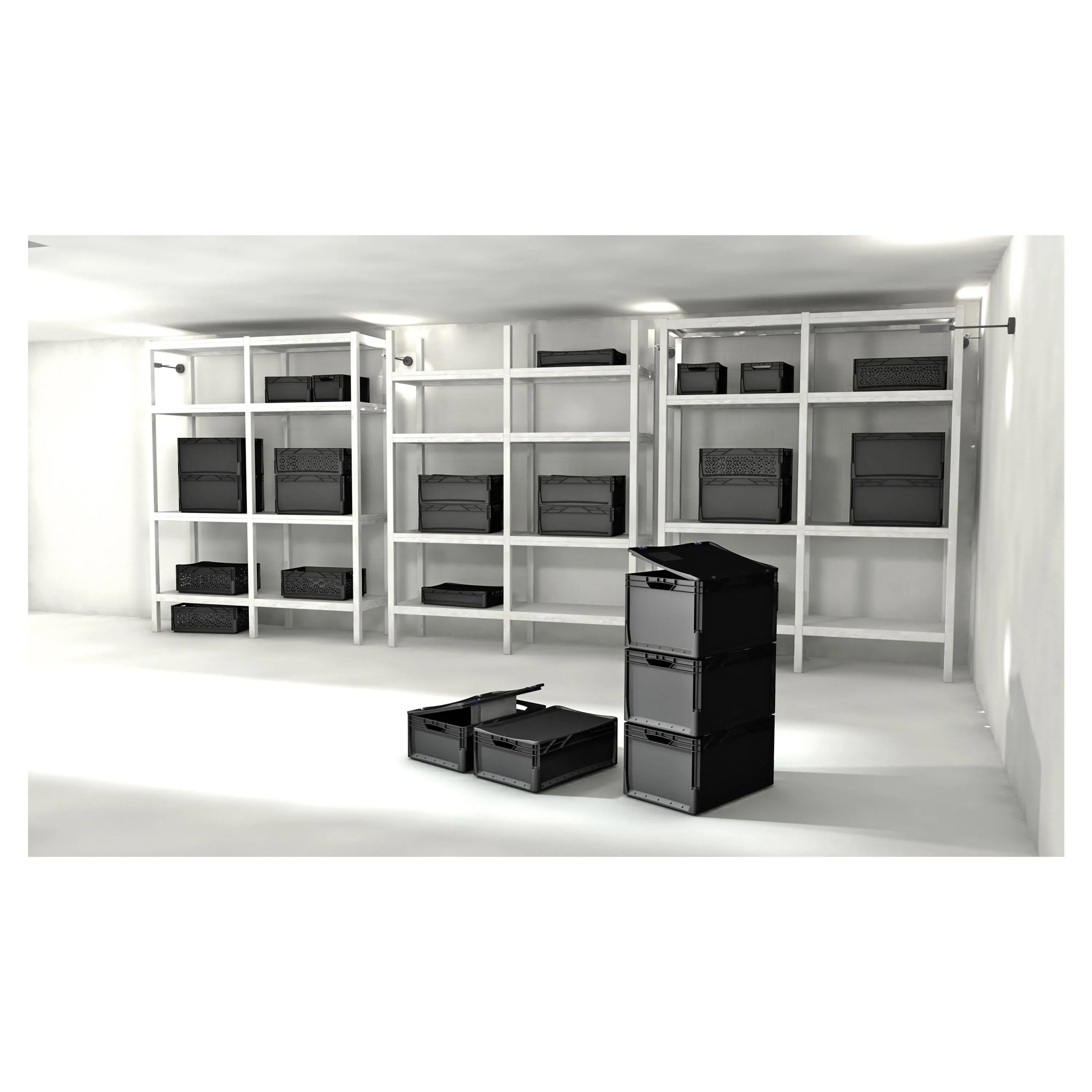 Surplus Systems -  Surplus Systems Euronormbox Vollwand 60 x 40 x 32 cm schwarz