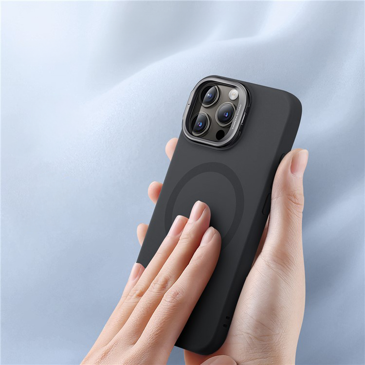 iPhone 15 Pro Cloud Series MagSafe Silikon Case Hülle   Kickstand - Schwarz