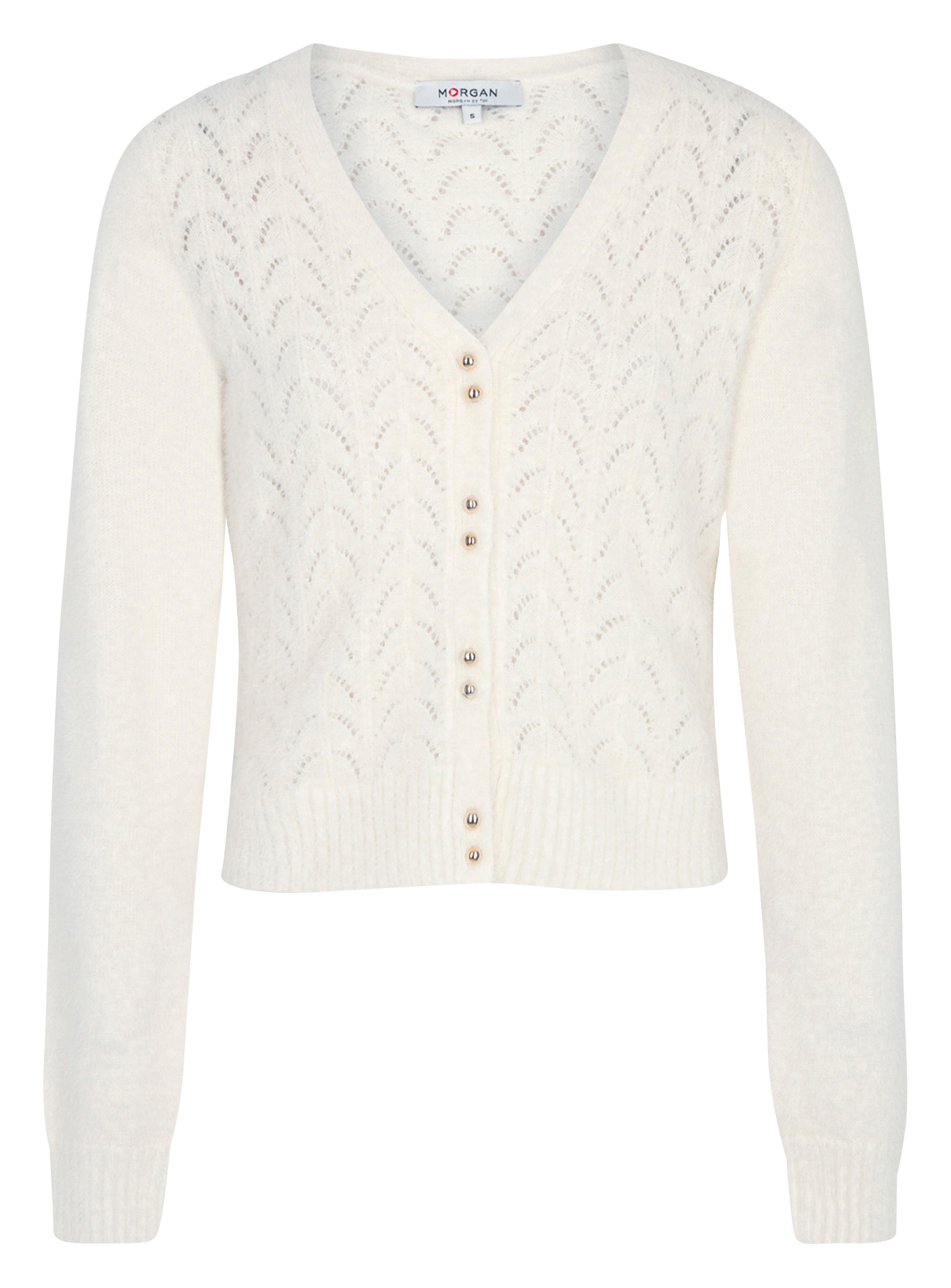 MLILO - Gilet droit col V en maille | Beige
