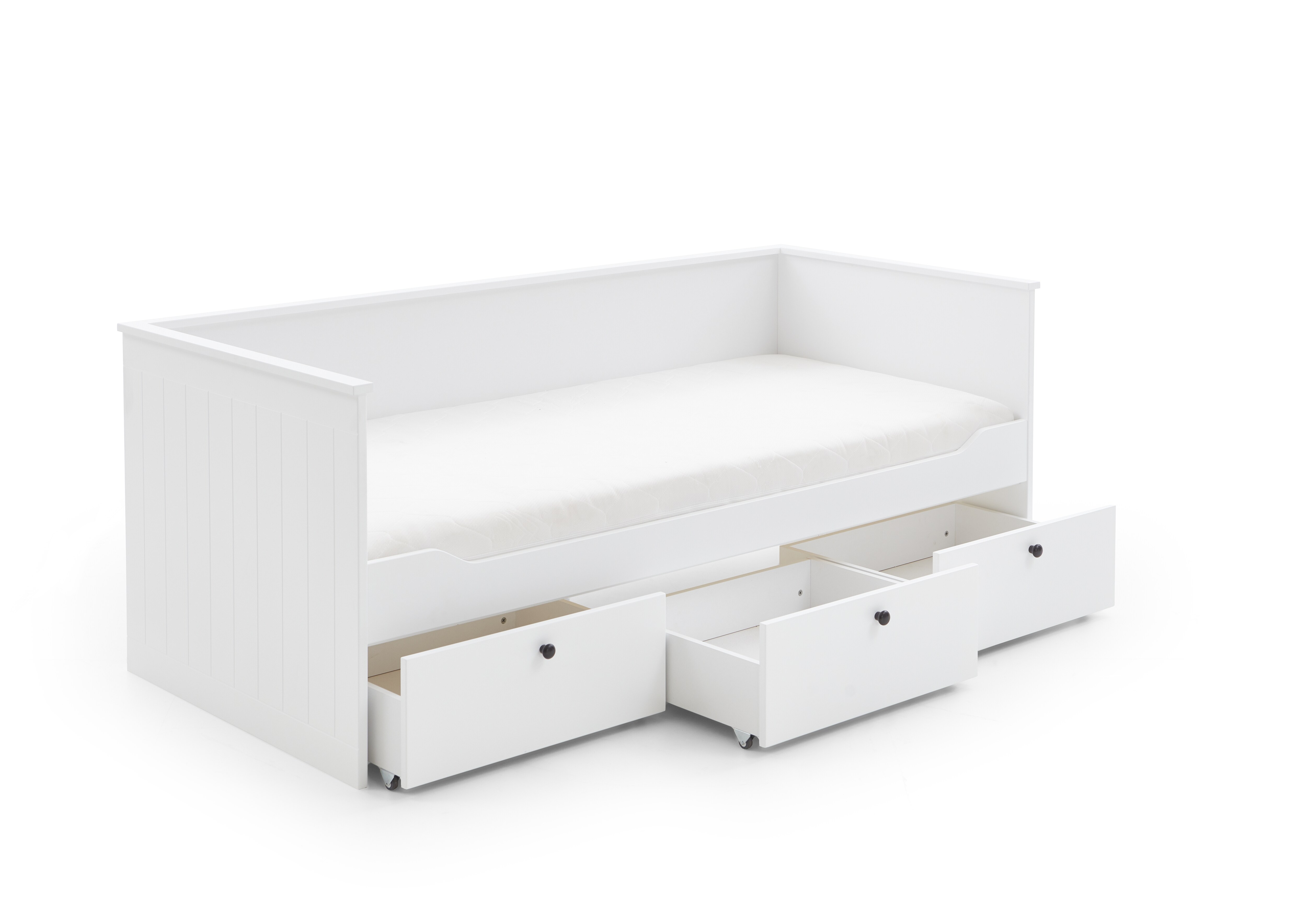 Relita Funktionsbett eLeona 90x200 cm ohne Lattenrost, mit 3 Schubladen, Ausf. Weiß lackiert