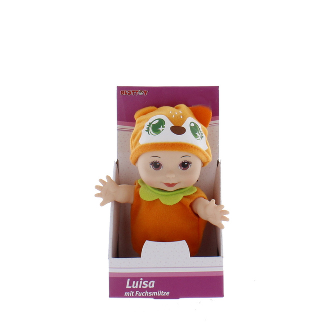 Besttoy - Babypuppe Luisa - mit Fuchsmütze- ca. 14 cm