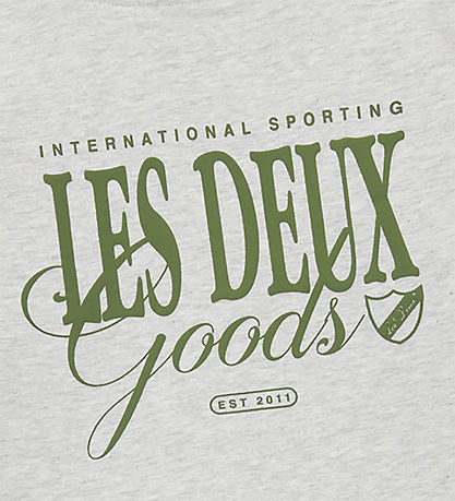 Les Deux T-Shirt - Goods - Snow Melange/Schnittlauch Green