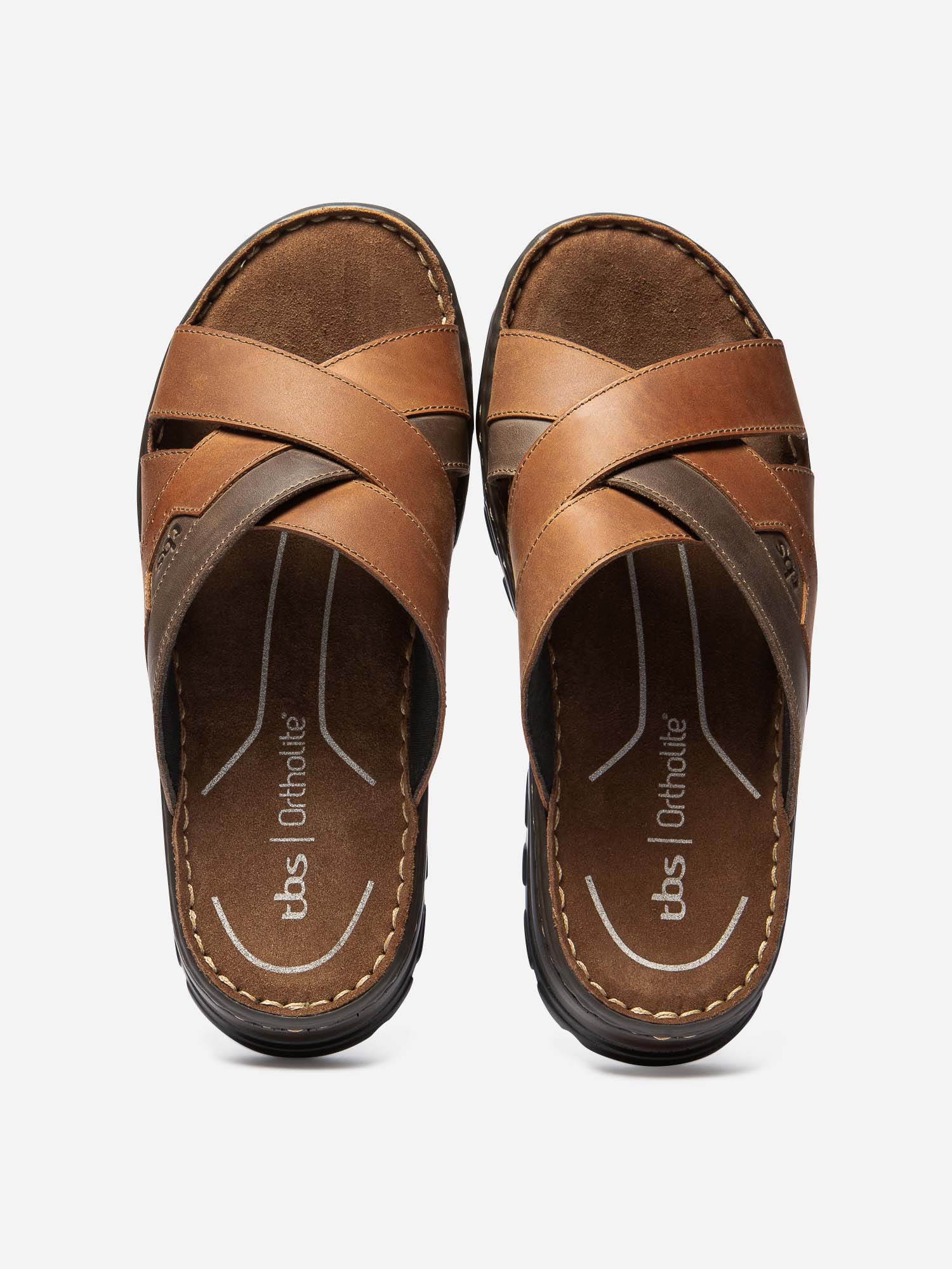 Mules Homme Semelle Ortholite Cuir Marron