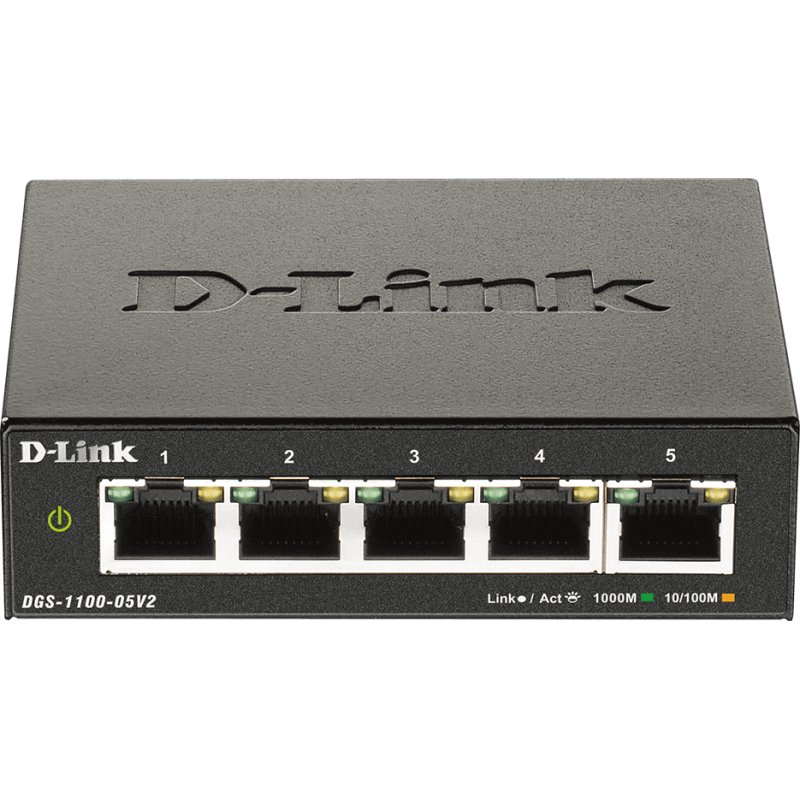 D-Link DGS-1100-05V2/E commutateur réseau Géré L2 Gigabit Ethernet (10/100/1000) Noir