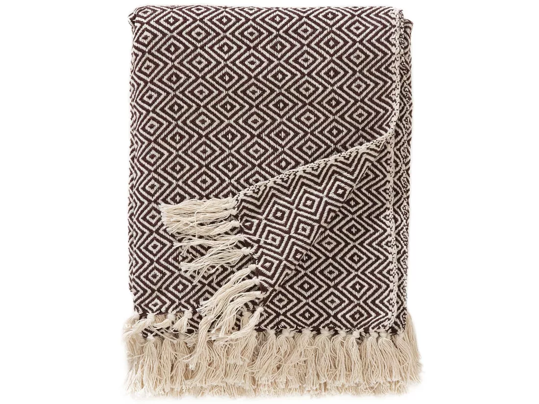 Plaid en coton Jasmin Marron 125x150 cm