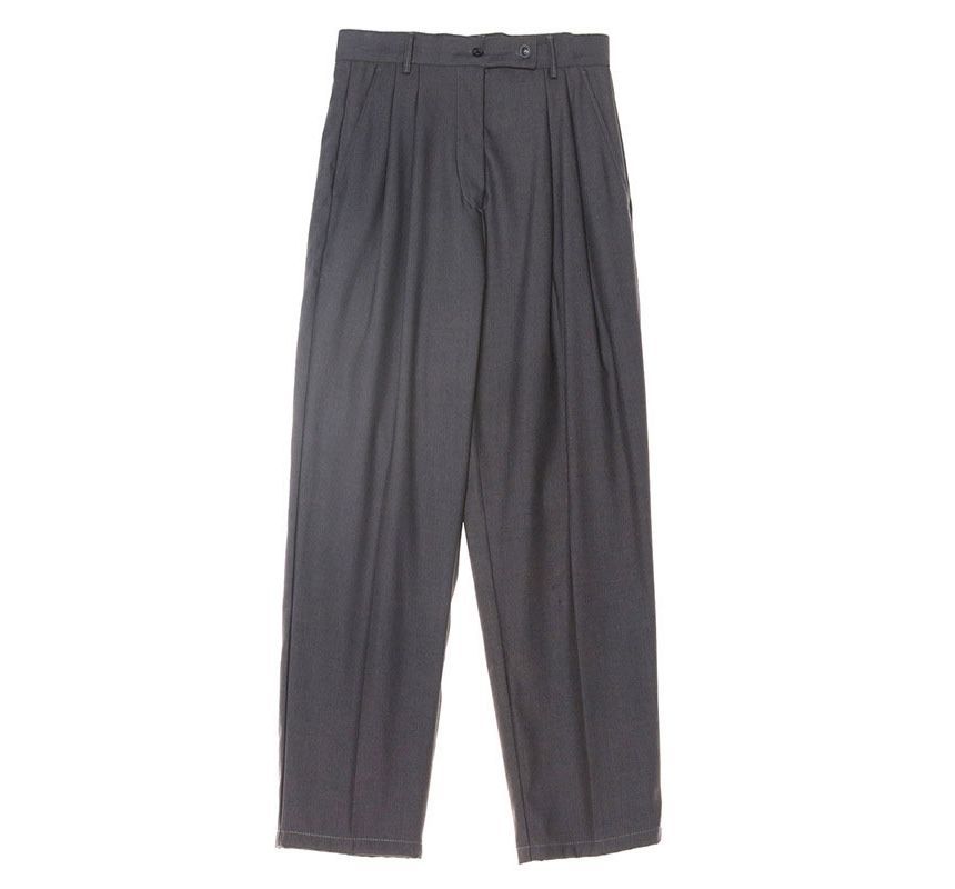 jagevin - Mid Rise Plain Cropped Straight Leg Dress Pants