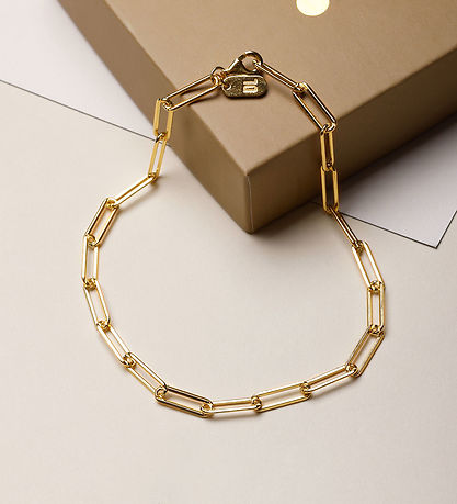 Design Letters Armband - Grob Square - Large - 18 Karat Gold