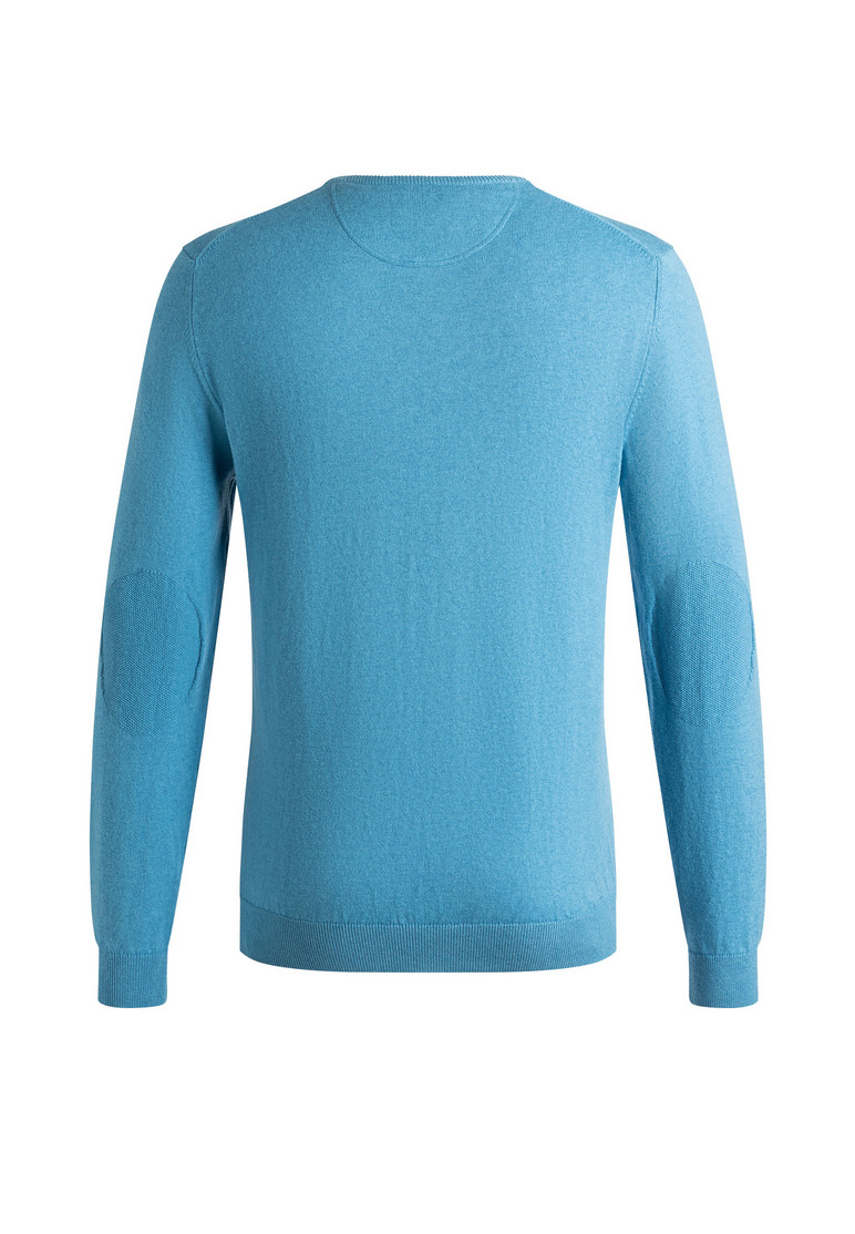 Round neck solid Blau