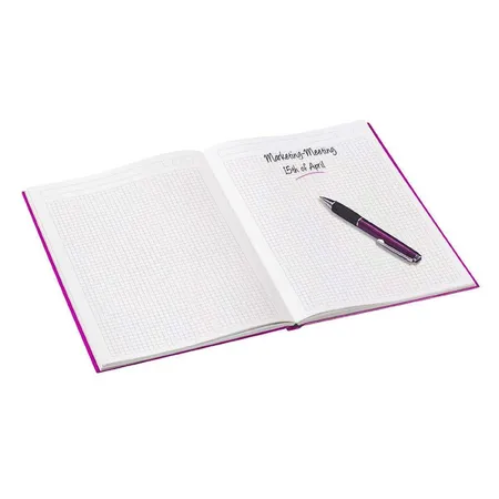 Leitz Notizbuch WOW, A4, kariert, pink metallic