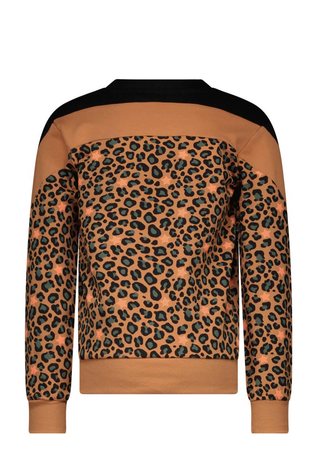 TYGO & vito sweater Sasja met panterprint bruin/zwart