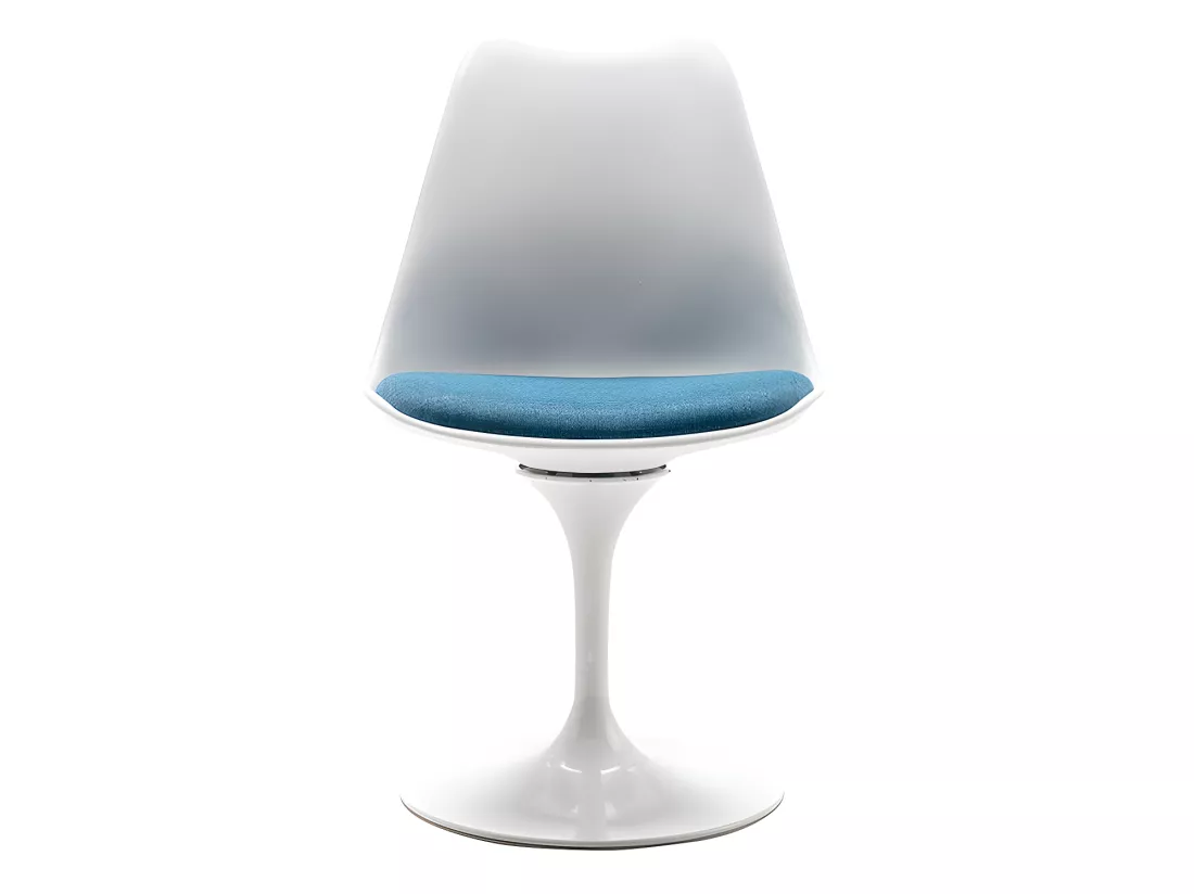 Lot de 2 chaises en polypropylène, tissu et métal - Bleu et blanc - XAFY