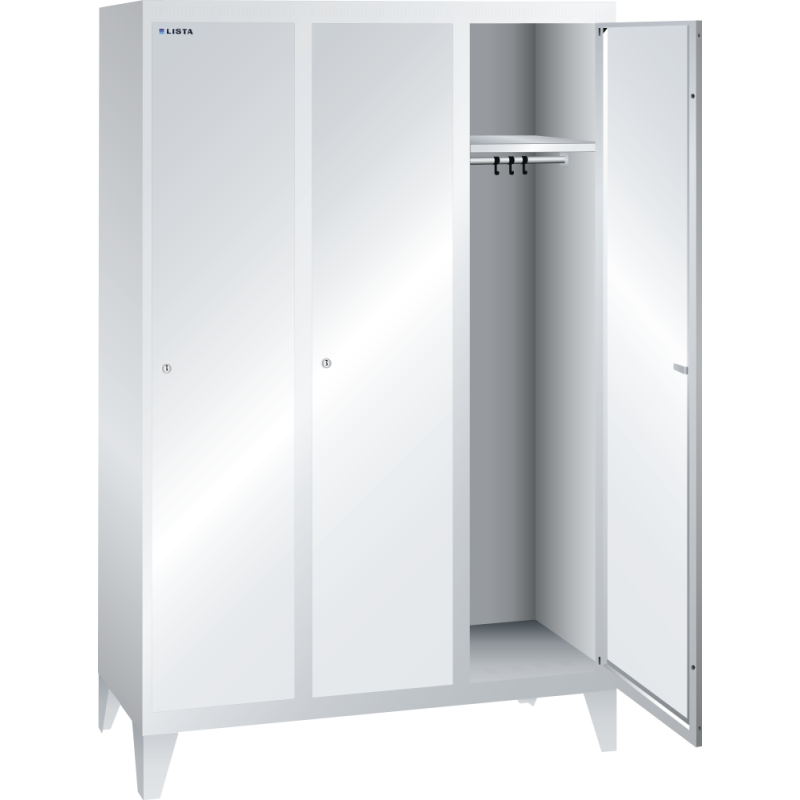 Armoire-vestiaire Lista 1 porte battante pour 1 compartiment de L 40 cm - Gris clair RAL 7035