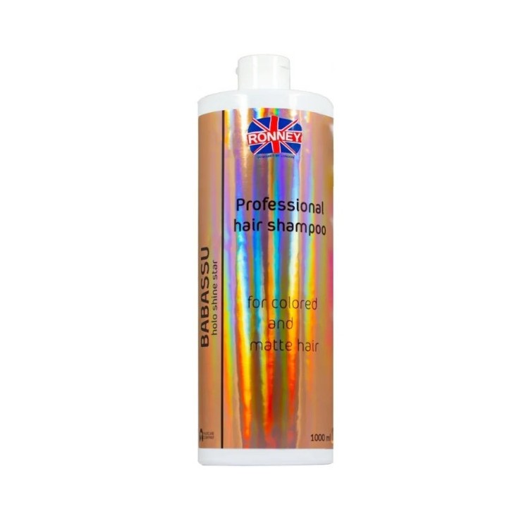 Ronney Professional Holo Shine Star Energizing Shampoo voor geverfd en dof haar Babassu Oil 1000 ml