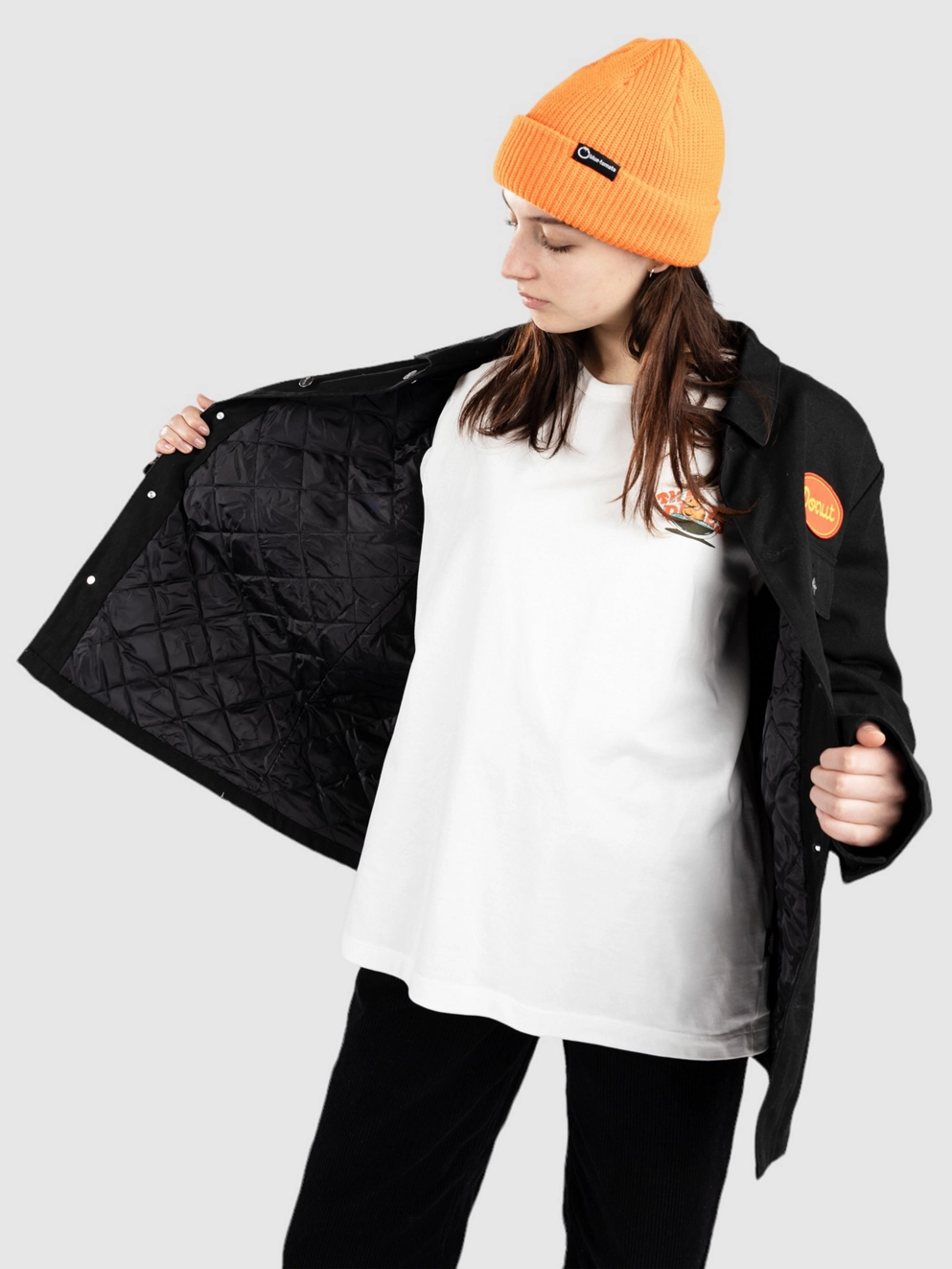 Donut Oval Script Chore Jacket black