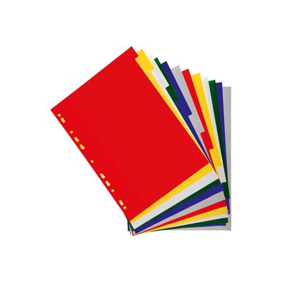 Exacompta - Intercalaire 12 positions - A4 - polypropylène coloré