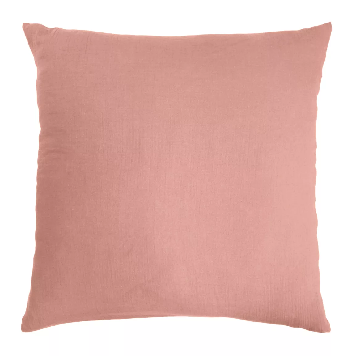 Taie d'oreiller carrée gaze de coton (80 x 80 cm) Gaïa Rose pêche