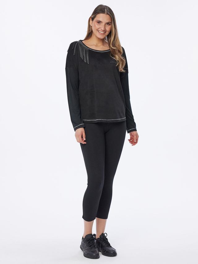 Shirt in Velourslederoptik