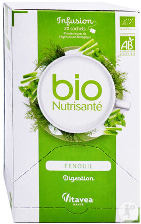 Vitavea BioNutrisanté Infusion Fenouil Bio 100% Digestion Et Transit 20 Sachets