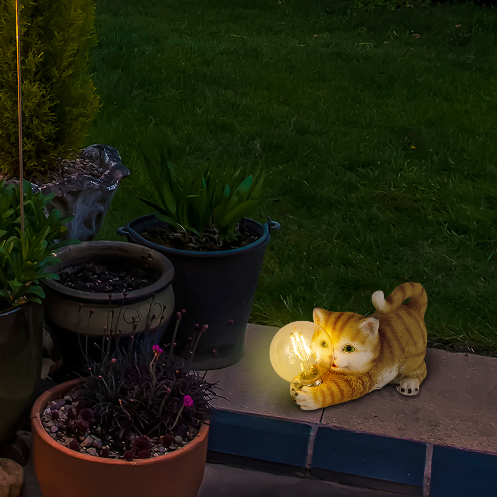 Solar-LED-Leuchte Katze - 25 cm