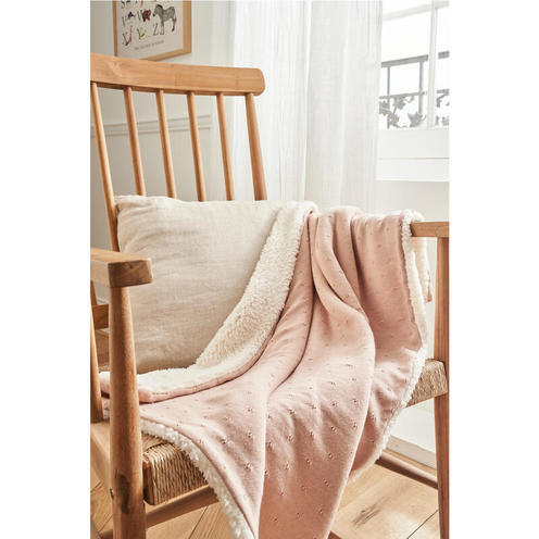 Couverture tricot avec sherpa 75x100 - Powder pink - NOUKIE 'S