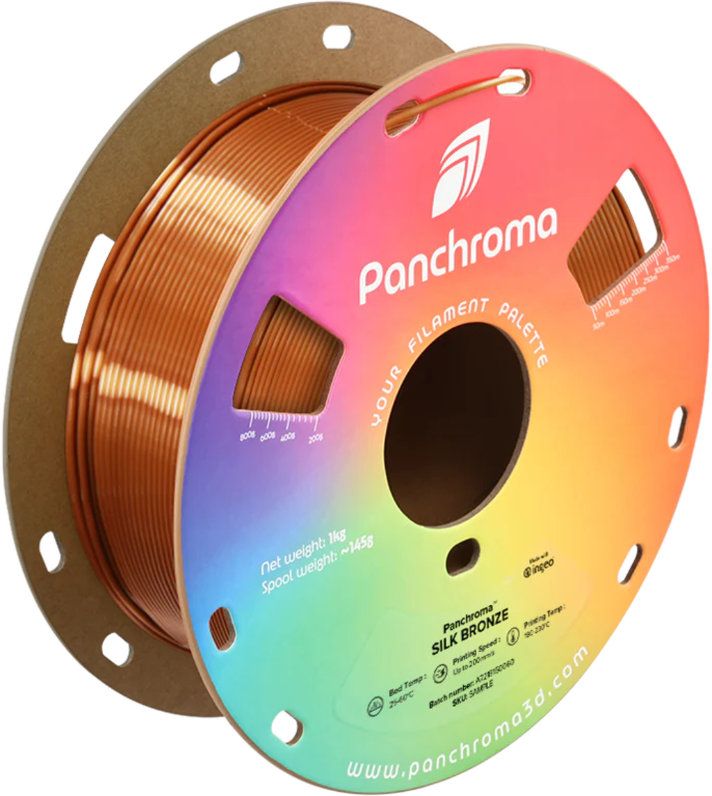 Polymaker  Panchroma™ PLA Silk Bronze, 1,75 mm / 1000 g    Der Glanz der Eleganz in Bronze