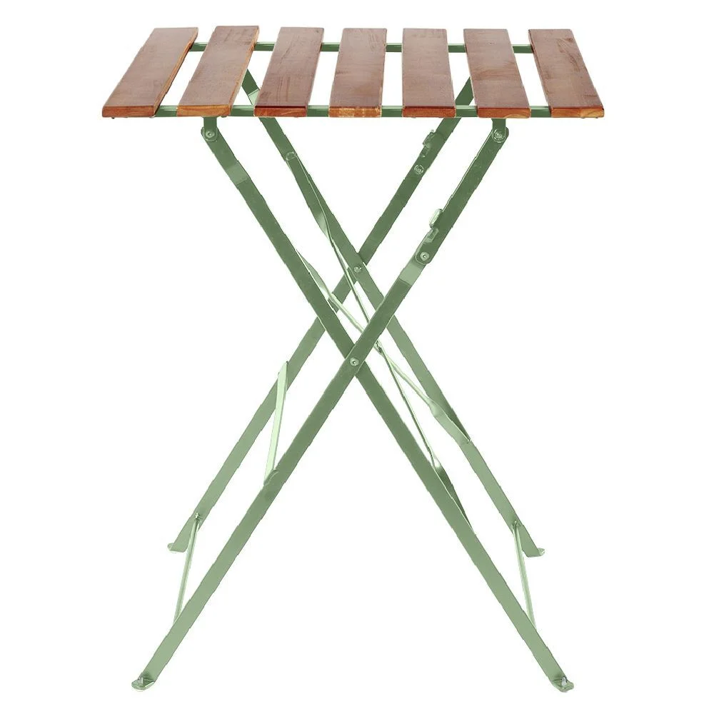 Table de jardin Bali 2 personnes métal et bois 54x55xH70cm