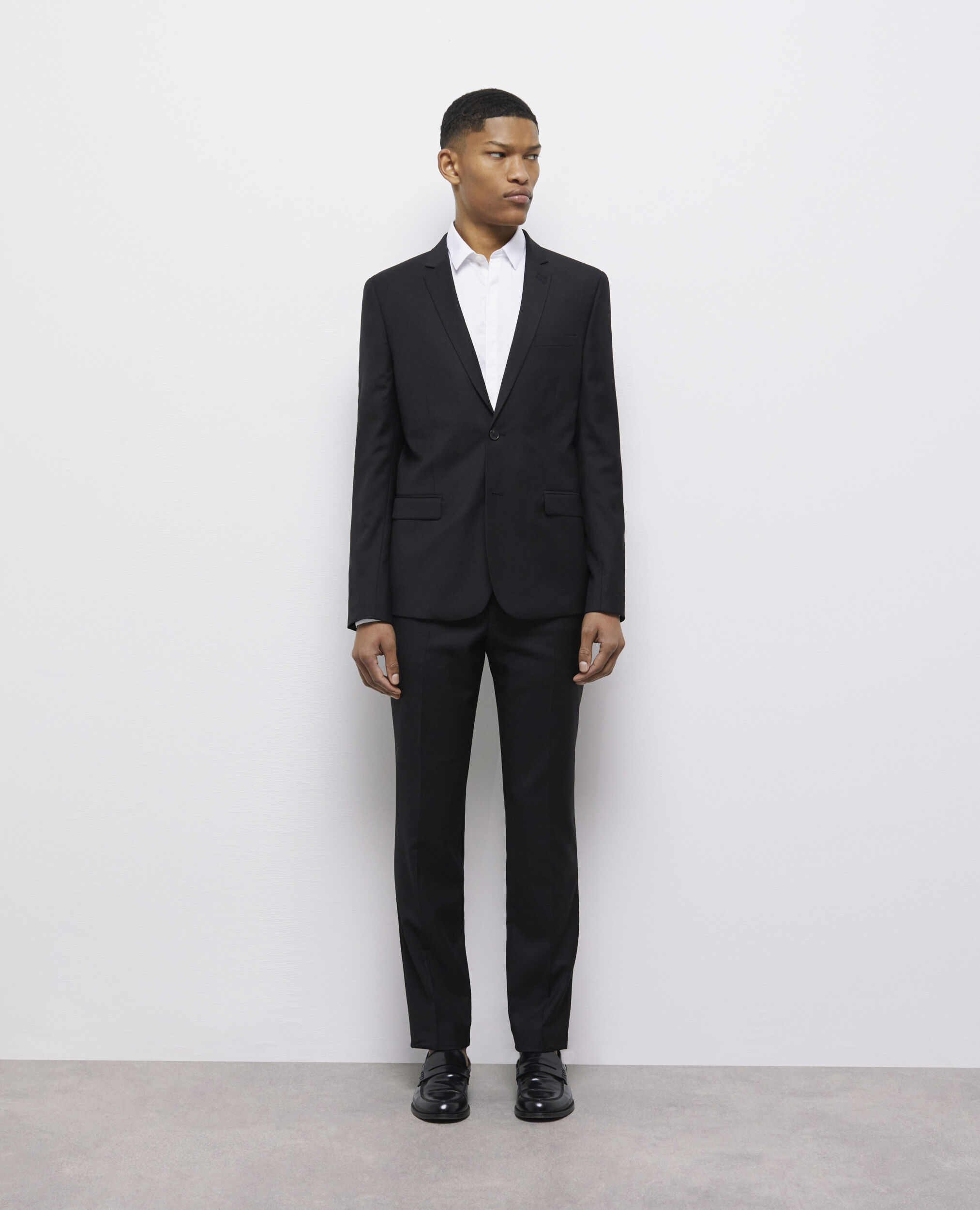 Veste de costume en laine noire