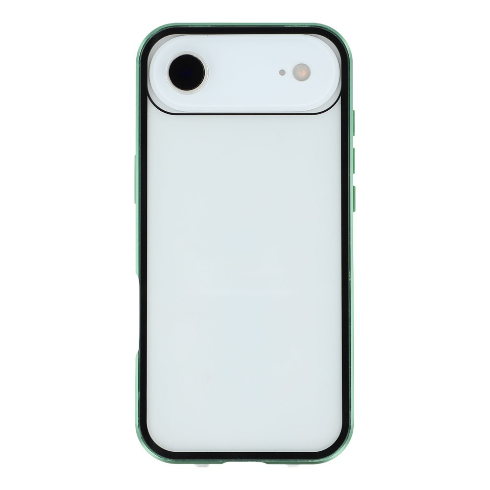 iPhone Air Magnetische Alu Schutzhülle mit Panzer Glas Backcover   Displayschutz (Magnet-Technologie) - Grün
