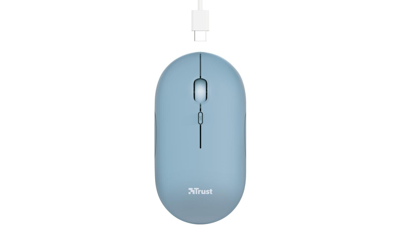 Maus Puck Rechargeable BlauWiederaufladbare Funkmaus mit abgerundeten Design