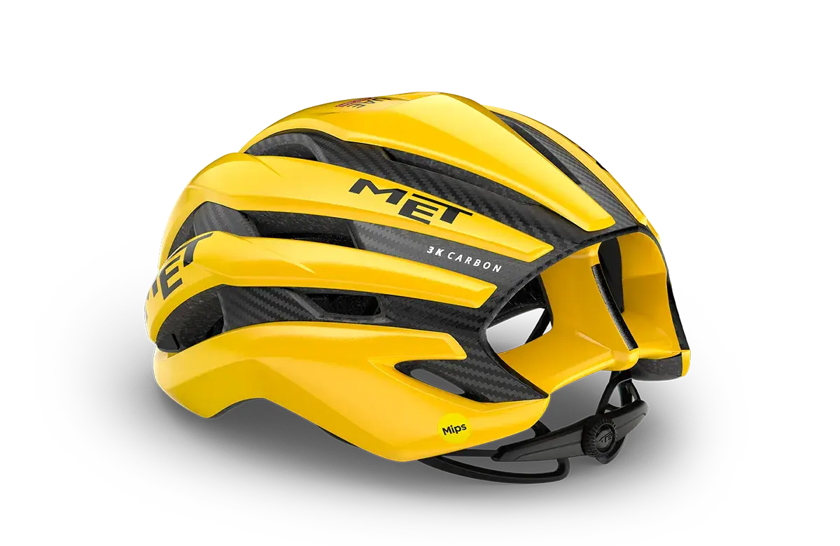 MET Trenta 3K Carbon MIPS Race Fietshelm TdF Geel
