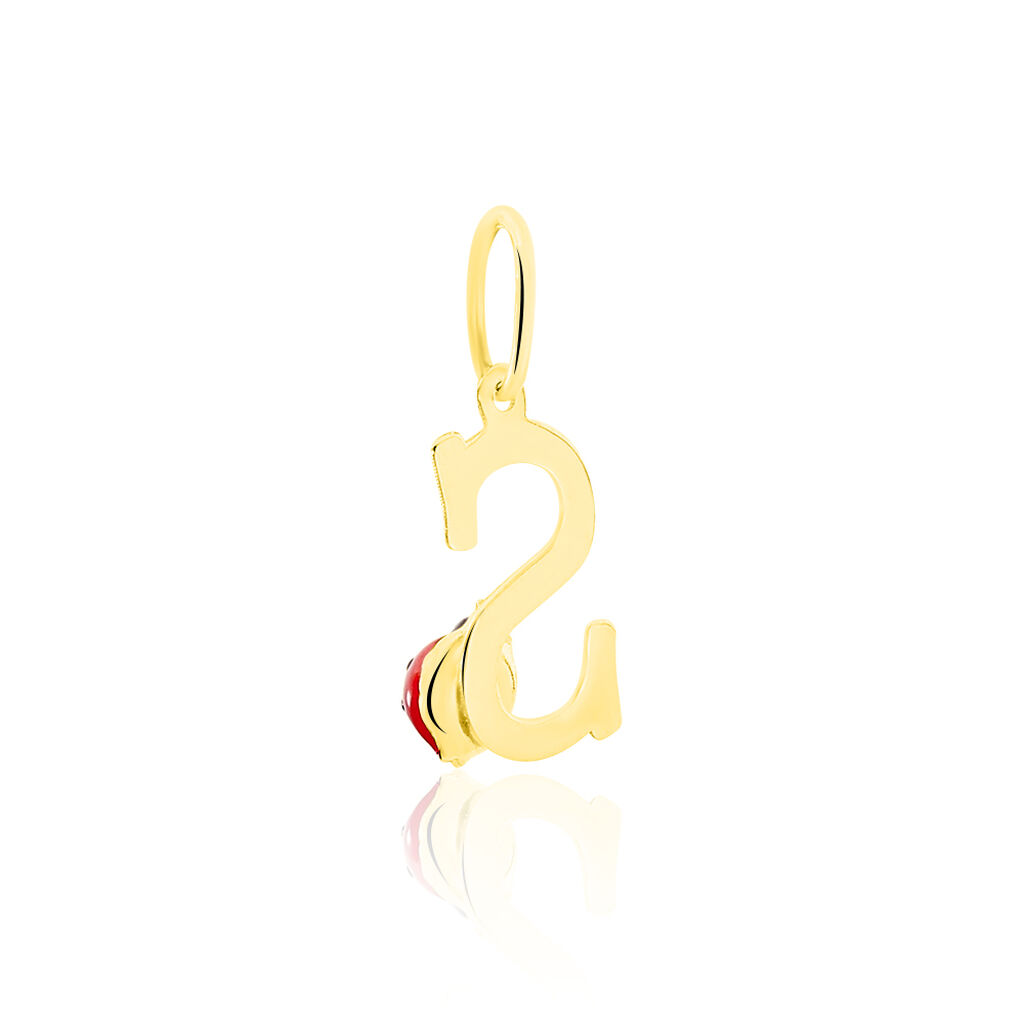 Pendentif Helidie Coccinelle Lettre Or Jaune