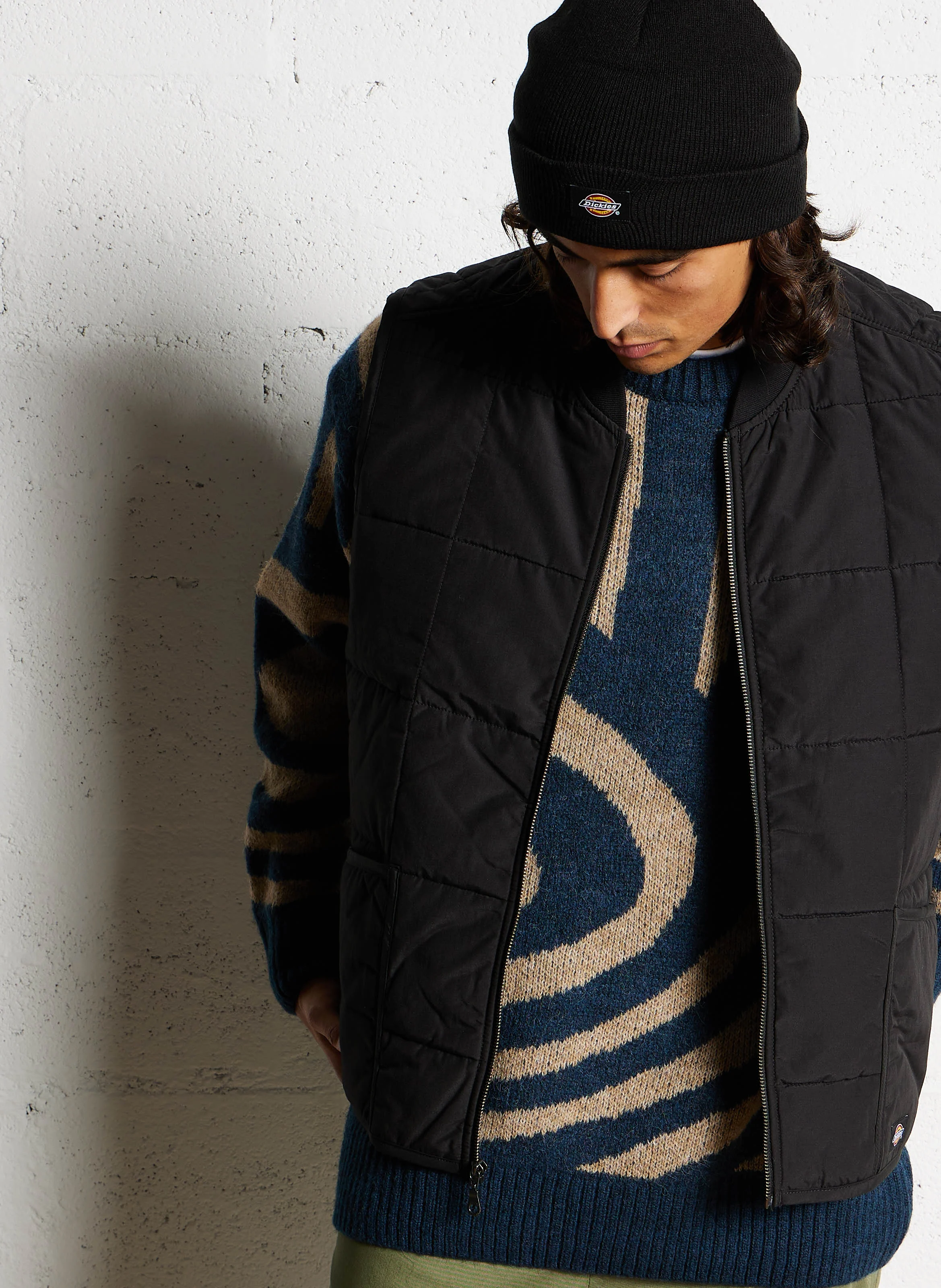 GARDINER - Veste col teddy en coton mélangé | Noir