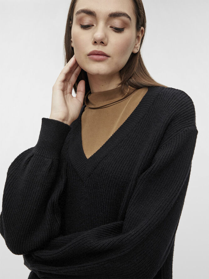 Object OBJMALENA L/S KNIT DRESS NOOS Black