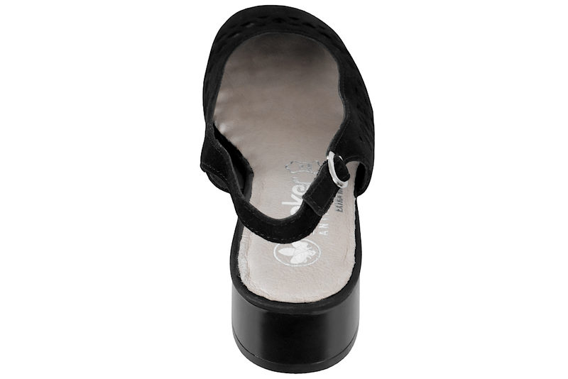 RIEKER SLINGBACK I SORT NUBUCK